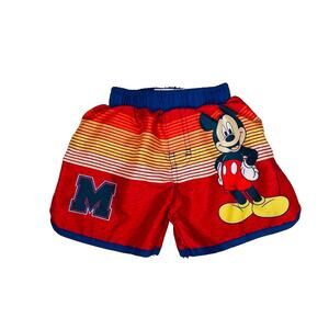Disney Junior Mickey Mouse Swim Trunks Baby Boy 12 Months Red Blue